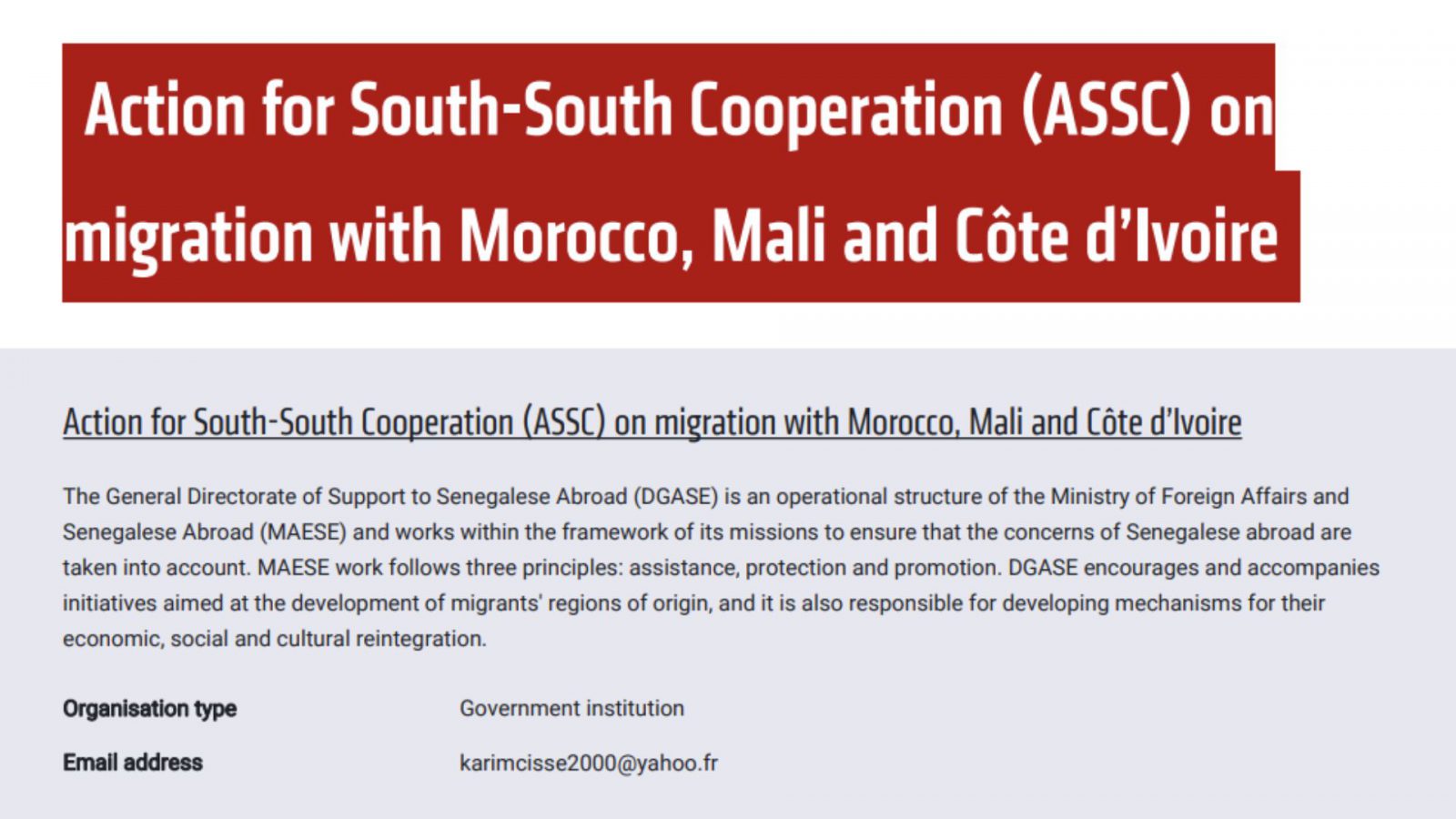 action south south cooperation
