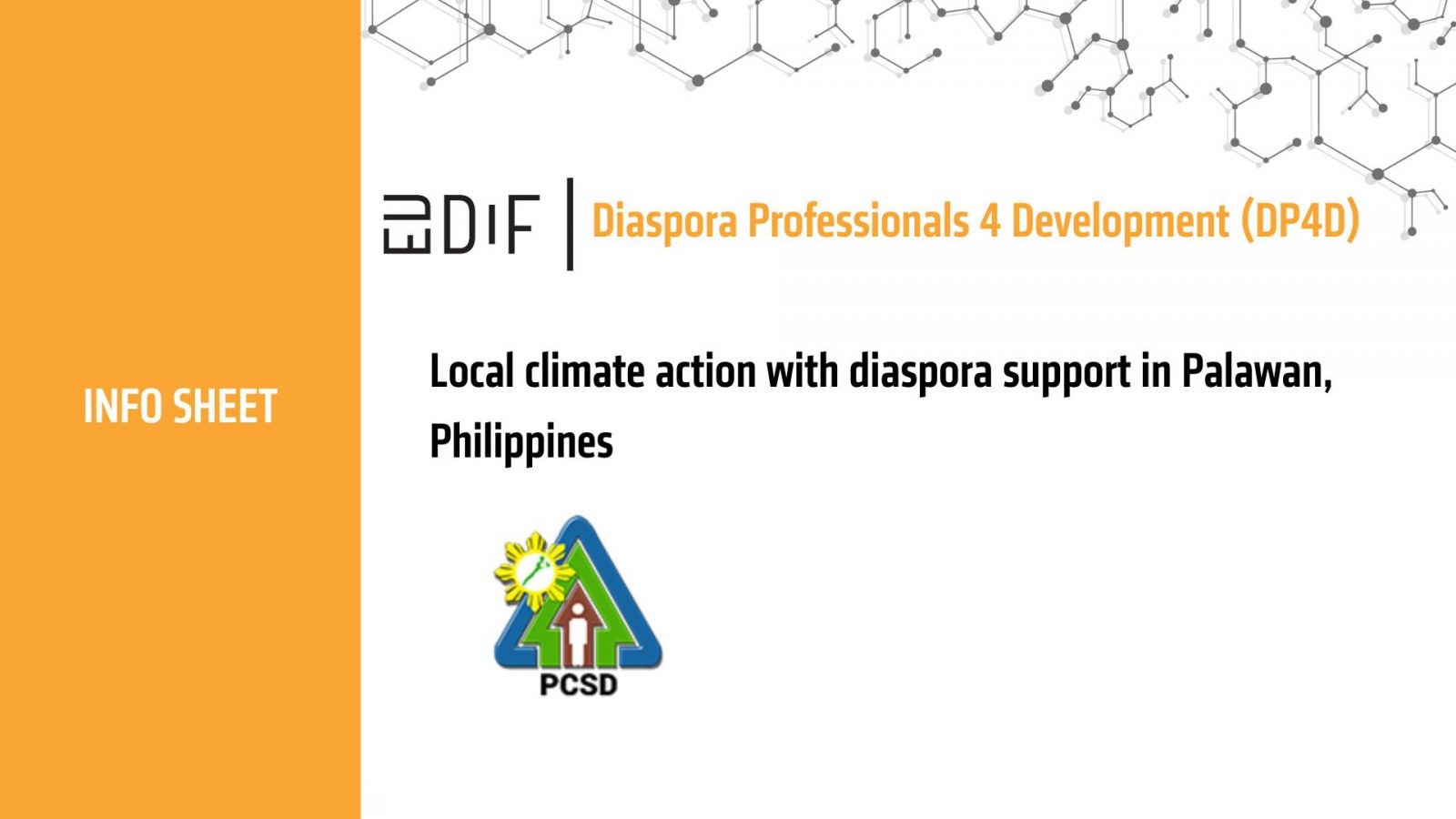 Cover image of action infosheet titled "Equipping Saint Lucia with tools and capacities to map its diaspora’s skills through a pilot exercise in the UK"